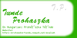 tunde prohaszka business card